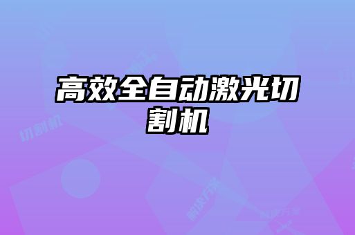 高效全自動激光切割機(jī)