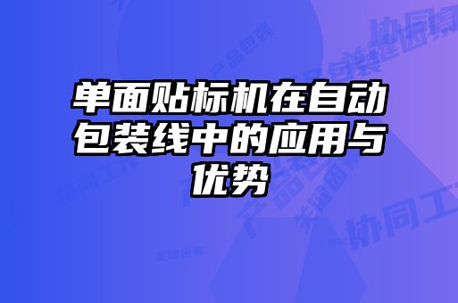 單面貼標(biāo)機(jī)在自動(dòng)包裝線中的應(yīng)用與優(yōu)勢