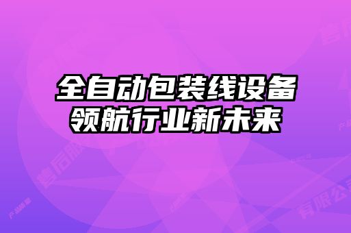 全自動(dòng)包裝線設(shè)備領(lǐng)航行業(yè)新未來