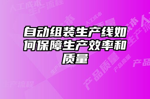自動組裝生產(chǎn)線如何保障生產(chǎn)效率和質(zhì)量