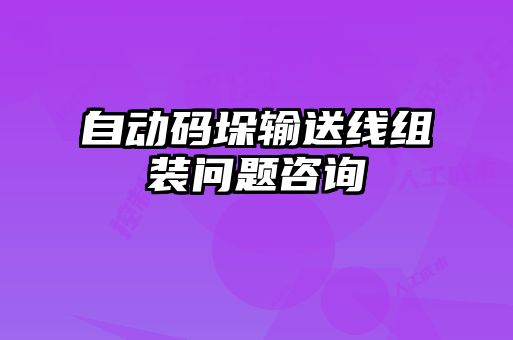 自動(dòng)碼垛輸送線組裝問題咨詢