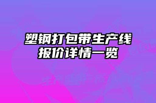 塑鋼打包帶生產(chǎn)線報(bào)價(jià)詳情一覽