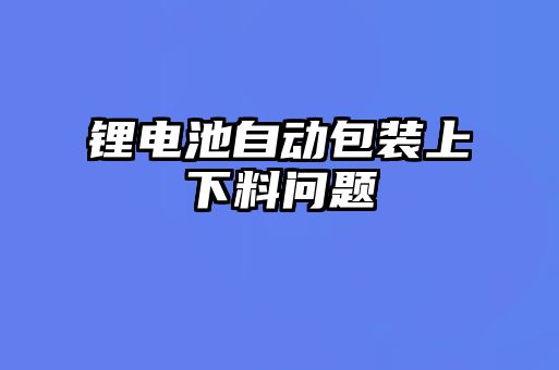 鋰電池自動(dòng)包裝上下料問題