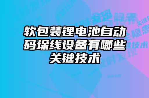 軟包裝鋰電池自動碼垛線設備有哪些關鍵技術