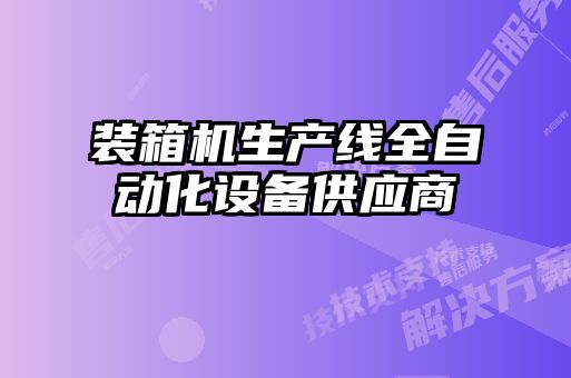裝箱機生產線全自動化設備供應商