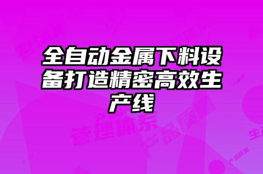 全自動(dòng)金屬下料設(shè)備打造精密高效生產(chǎn)線(xiàn)