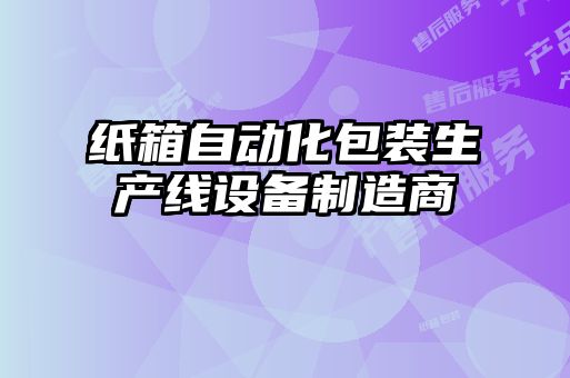 紙箱自動化包裝生產(chǎn)線設備制造商